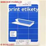 Samolepící etikety 105 x 48 PRINT pro laserové a inkoustové tiskárny A4,  100 listů v balení