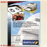 Samolepící etikety 105 x 42, 4 RAYFILM pro laserové a inkoustové tiskárny A4,  100 listů v balení