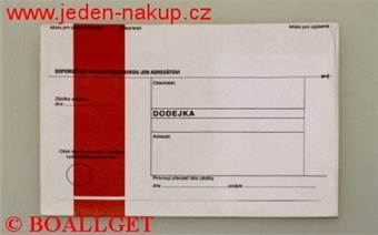 Poštovní obálka dodejka C6 červená bez textu NCR odtrhávací okénko
