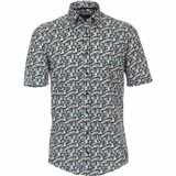 Pánská košile Casa Moda Casual Fit Kent módní tisk krátký rukáv 4XL - 7XL
