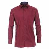Pánská košile Casa Moda Comfort Fit červená se strukturou dlouhý rukáv vel.  48 - 56 (3XL - 7XL)