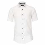 Pánská košile Casa Moda Comfort Fit lněná bílá krátký rukáv vel.  3XL - 7XL (48 - 56)