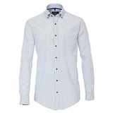 Pánská košile Casa Moda Comfort Fit lněná modro bílý proužek vel.  3XL - 7XL (48 - 56)