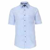 Pánská košile Casa Moda Comfort Fit lněná světle modrá krátký rukáv vel.  3XL - 7XL (48 - 56)