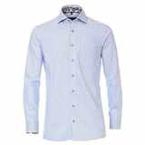 Pánská košile Casa Moda Comfort Fit modrá s proužkem s všitým límcem dlouhý rukáv vel.  48 - 56 (3XL - 7XL)