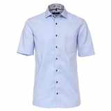 Pánská košile Casa Moda Comfort Fit modrá se strukturou krátký rukáv vel.  48 - 56 (3XL - 7XL)