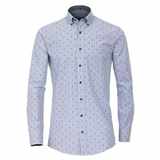 Pánská košile Casa Moda Comfort Fit modro-bílý proužek dlouhý rukáv vel.  4XL - 7XL