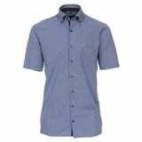 Pánská košile Casa Moda Comfort Fit popelínová modrá kostiička krátký rukáv vel.  48 - 56 (3XL - 7XL)