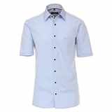Pánská košile Casa Moda Comfort Fit popelínová modrá krátký rukáv vel.  48 - 56 (3XL - 7XL)