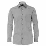Pánská košile Casa Moda Comfort Fit popelínová stříbrná dlouhý rukáv vel.  48 - 56 (3XL - 7XL)