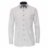 Pánská košile Casa Moda Comfort Fit Premium bílá modní tisk čtvrečky dlouhý rukáv vel.  48 - 56 (3XL - 7XL)