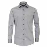 Pánská košile Casa Moda Comfort Fit stríbrná popelínová dlouhý rukáv vel.  50 - 56