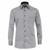 Pánská košile Casa Moda Fit stříbrná popelínová dlouhý rukáv vel.  50 - 56
