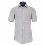 Pánská košile Casa Moda lněná stříbrná krátký rukáv vel.  4XL - 7XL (49 - 56)