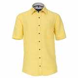Pánská košile Casa Moda žlutá lněná krátký rukáv vel.  4XL - 7XL (50 - 56)