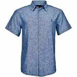 Pánská košile lněná NORTH 56°4 krátký rukáv tmavě modrá 4XL - 8XL