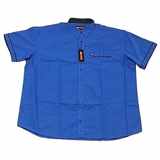 Pánská košile modrá s barevnými puntíky Kamro 16235/ 222 ve vel.  5XL - 10XL krátký rukáv
