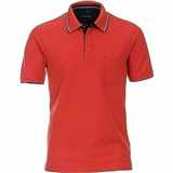 Pánská  polokošile -  tričko s límečkem červené Casa Moda 3XL - 6XL krátký rukáv