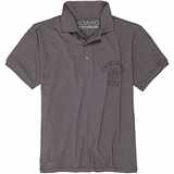 Pánská polokošile - tričko s límečkem tmavě šedé Adamo krátký rukáv
