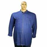 Pánská riflová košile JEANS Kamro 22755/263 modrá vel. 9XL -12XL dlouhý rukáv