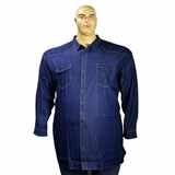 Pánská riflová košile JEANS Kamro 22756/263 tmavě modrá vel. 9XL - 12XL dlouhý rukáv