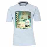 Pánská tričko Casa Moda 3XL - 6XL krátký rukáv světle modré s potiskem motel