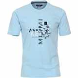 Pánská tričko Casa Moda 3XL - 6XL krátký rukáv světle modré s potiskem
