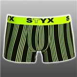 Pánské boxerky STYX černé se zelenými proužky nadměrné 4XL - 5XL