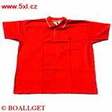 Pánské tričko červená polokošile s límečkem krátký rukáv 5XL-7XL
