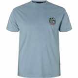 Pánské tričko NORTH 56°4  modrošedé s potiskem  5XL - 8XL krátký rukáv