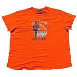 Pánské tričko NORTH 56°4  oranžové s potiskem ADVENTURE 7XL - 8XL krátký rukáv