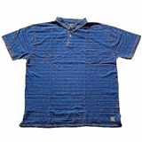 Pánské tričko  s límečkem - polokošile NORTH 56°4 tmavě modré s proužkem krátký rukáv 5XL - 6XL