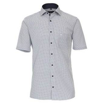 Pánská košile Casa Moda Comfort Fit modní tisk modrá krátký rukáv vel. 48 - 56 (3XL - 7XL)