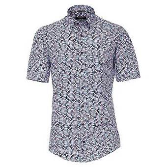 Pánská košile Casa Moda Comfort Fit módní tisk mozaika krátký rukáv vel. 48 - 56 (3XL - 7XL)