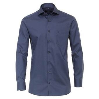 Pánská košile Casa Moda Comfort Fit Premium keprová modrá modní tisk tečky dlouhý rukáv vel. 48 - 56 (3XL - 7XL)