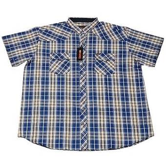 Pánská košile Kamro 23400/205 modro - bílo - béžová vel. 5XL - 7XL krátký rukáv