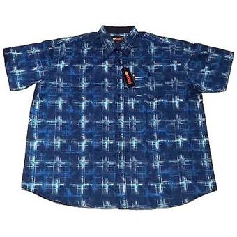 Pánská košile Kamro 23633/302 vel. 5XL - 12XL modrá krátký rukáv
