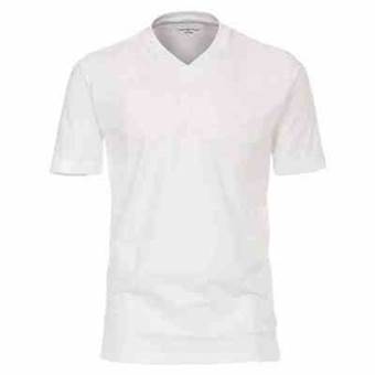 Pánské tričko Casa Moda 3XL - 6XL krátký rukáv bílá výstřih V
