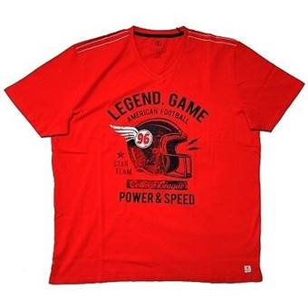 Pánské tričko LEGEND GAME Kitaro červené s potiskem krátký rukáv 3XL - 8XL