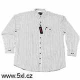 Pánská košile bílá s černým proužkem dlouhý rukáv 4XL - 12XL