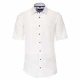 Pánská košile Casa Moda bílá lněná krátký rukáv vel.  4XL - 7XL (50 - 56)