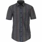 Pánská košile Casa Moda Casual Fit Kent popelínová módní linky krátký rukáv 4XL - 7XL