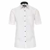 Pánská košile Casa Moda Comfort Fit bílá popelínová krátký rukáv vel.  49 - 56 (4XL - 7XL)