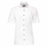 Pánská košile Casa Moda Comfort Fit bílá se strukturou krátký rukáv vel.  48 - 56 (3XL - 7XL)