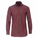 Pánská košile Casa Moda Comfort Fit popelínová dlouhý rukáv červená kostka vel.  48 - 56 (3LX - 7XL)