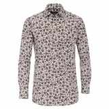 Pánská košile Casa Moda Comfort Fit Premium béžová modní tisk květy dlouhý rukáv vel.  47 - 56 (3XL - 7XL)