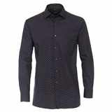Pánská košile Casa Moda Comfort Fit Premium keprová modní tisk kroužky modrá dlouhý rukáv vel.  48 - 56 (3XL - 7XL)