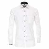 Pánská košile Casa Moda Fit bílá popelínová dlouhý rukáv vel.  50 - 56