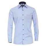 Pánská košile Casa Moda Fit modrá popelínová dlouhý rukáv vel.  50 - 56