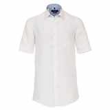 Pánská košile Casa Moda lněná bílá krátký rukáv vel.  4XL - 7XL (49 - 56)